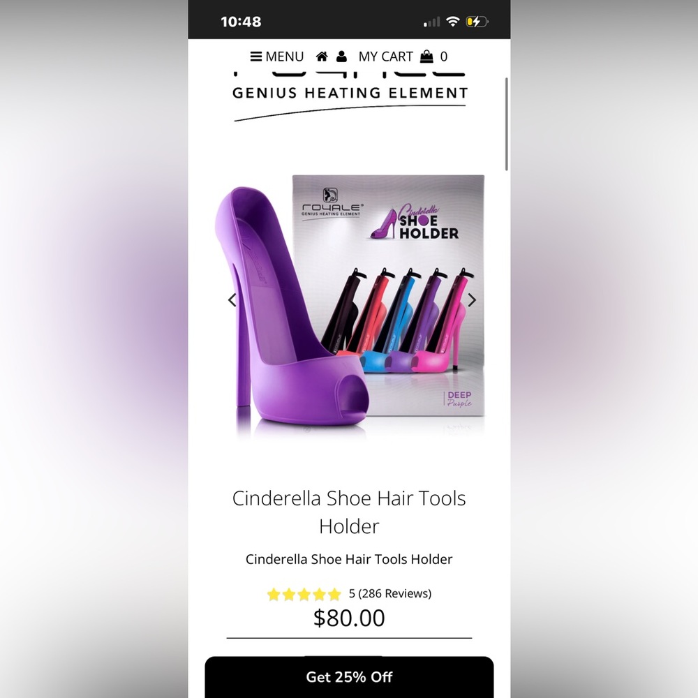 Purple Cinderella Shoe Hair Holder